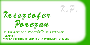 krisztofer porczan business card